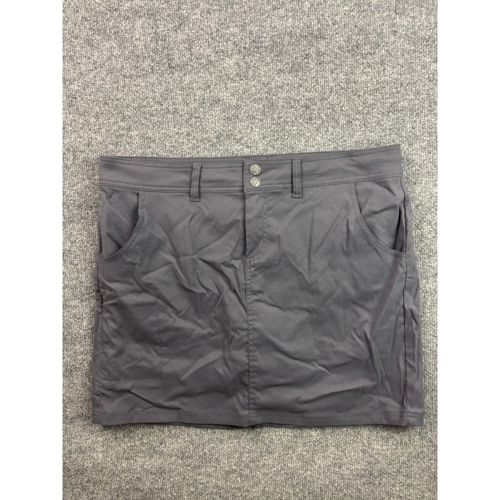 Prana Skort‎ Women Size 14 Dark Gray Athletic Hiking Outdoor Casual Skirt